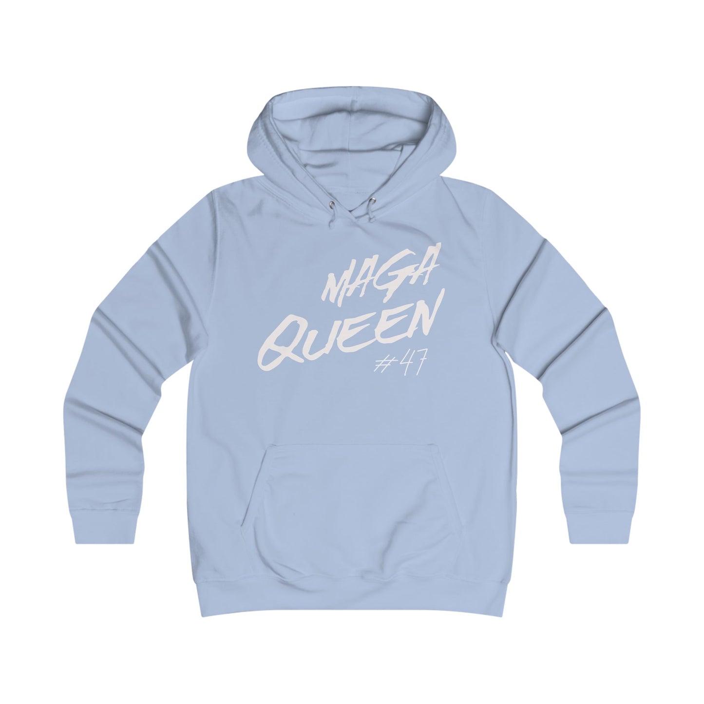 MAGA Queen Hoodie - Bright Yellow College Style Sweatshirt